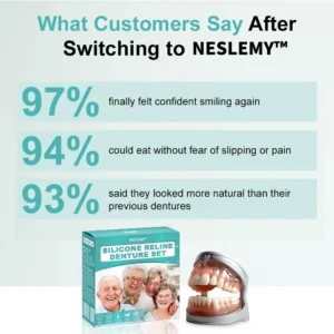 NESLEMY™🦷 𝗔𝗱𝘃𝗮𝗻𝗰𝗲𝗱 𝗖𝘂𝘀𝘁𝗼𝗺𝗶𝘇𝗲𝗱 𝗙𝘂𝗹𝗹 𝗗𝗲𝗻𝘁𝘂𝗿𝗲 𝗦𝗲𝘁 🦷 (Clinically backed comfort-fit dentures — trusted by over 8,000 users across the U.S.)