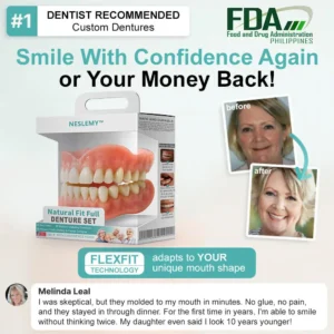 🦷NESLEMY™🦷 Natural Fit Full Denture Set（✅ Clinically backed comfort-fit dentures — Trusted for all-day comfort.）
