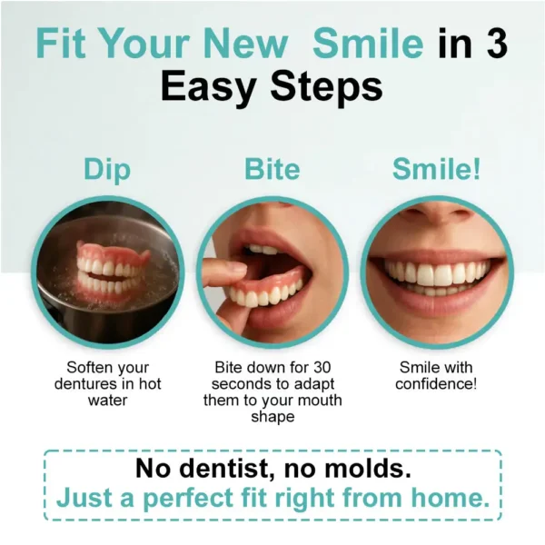 🦷NESLEMY™🦷 Natural Fit Full Denture Set（✅ Clinically backed comfort-fit dentures — Trusted for all-day comfort.）