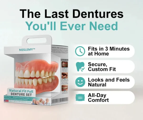 🦷NESLEMY™🦷 Natural Fit Full Denture Set（✅ Clinically backed comfort-fit dentures — Trusted for all-day comfort.）