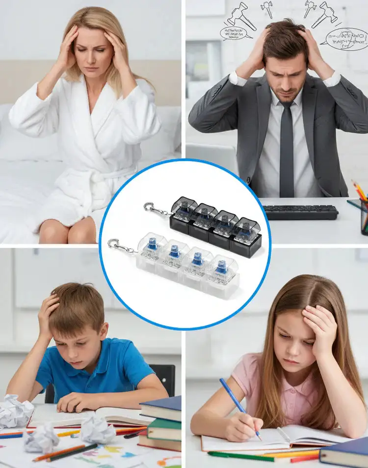 NESLEMY™🧸Fidget Toys, Stress Relief Model, LED Keyboard Keychain