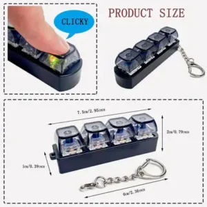 NESLEMY™🧸Fidget Toys, Stress Relief Model, LED Keyboard Keychain