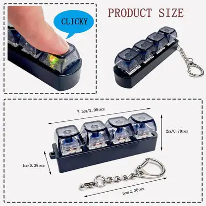 NESLEMY™🧸Fidget Toys, Stress Relief Model, LED Keyboard Keychain