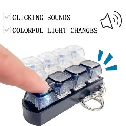 NESLEMY™🧸Fidget Toys, Stress Relief Model, LED Keyboard Keychain