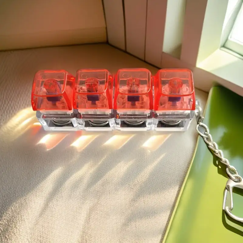 NESLEMY™🧸Fidget Toys, Stress Relief Model, LED Keyboard Keychain