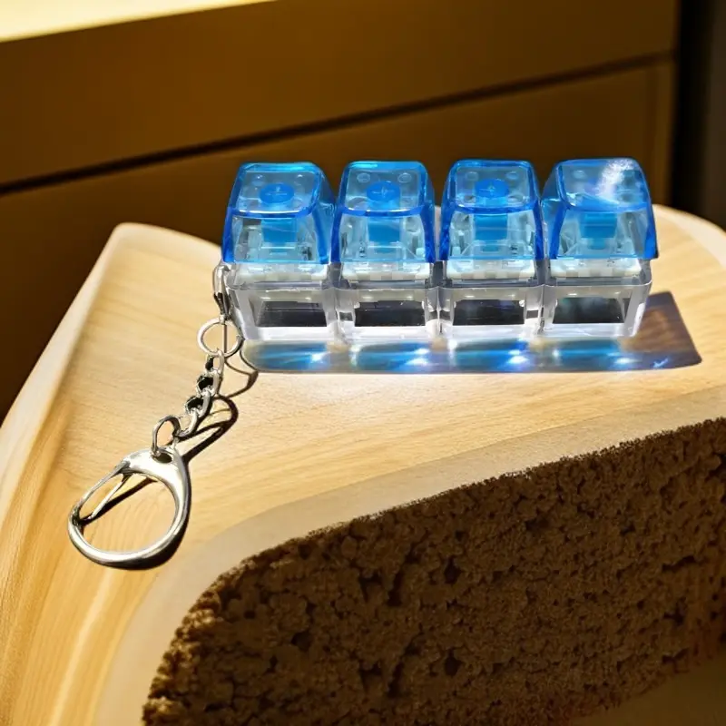 NESLEMY™🧸Fidget Toys, Stress Relief Model, LED Keyboard Keychain