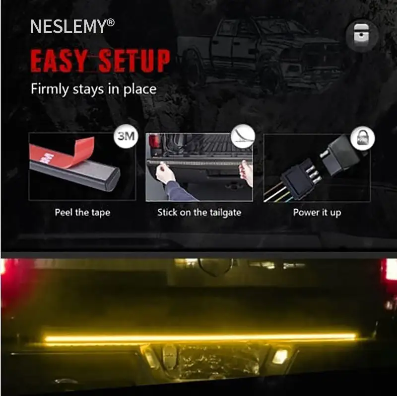 🏈 Super Bowl Tailgate Game Changer: NESLEMY® 60-Inch LED Light Bar Strip for Epic Nights! 🏆