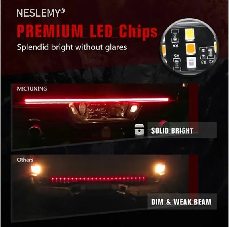🏈 Super Bowl Tailgate Game Changer: NESLEMY® 60-Inch LED Light Bar Strip for Epic Nights! 🏆