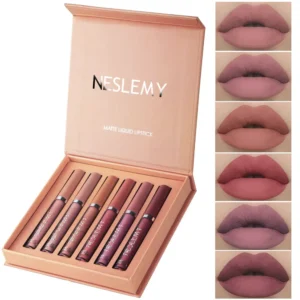 2026 NESLEMY™ Long-Lasting Matte Lip Glaze Set – 6 Colors in One Box