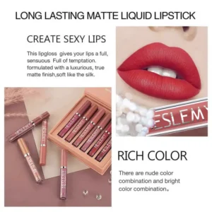 2026 NESLEMY™ Long-Lasting Matte Lip Glaze Set – 6 Colors in One Box