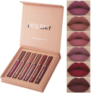 2026 NESLEMY™ Long-Lasting Matte Lip Glaze Set – 6 Colors in One Box
