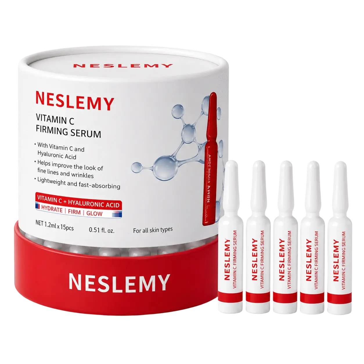 ✨ NESLEMY Vitamin C Collagen Firming Serum Ampoules – Brightening, Hydrating & Anti-Wrinkle Skin Care
