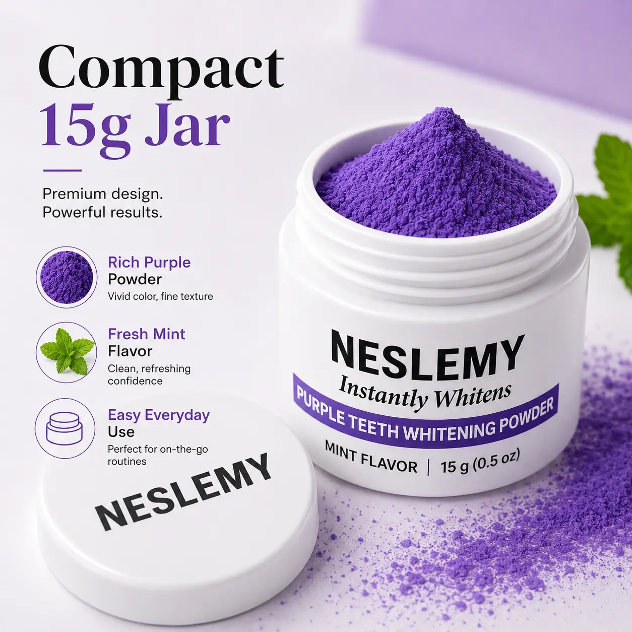 ⏰Buy 1 Get 1 Free – Last Day🔥NESLEMY Purple Teeth Whitening Powder
