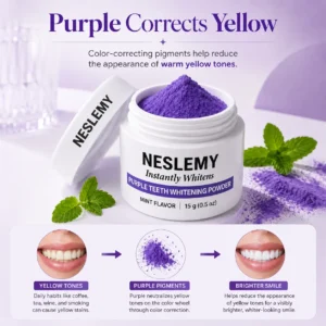 ⏰Buy 1 Get 1 Free – Last Day🔥NESLEMY Purple Teeth Whitening Powder