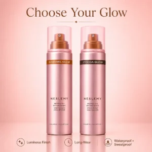 NESLEMY Bronze Veil Waterproof Setting Spray – Sun-Kissed Glow Makeup Finishing Mist