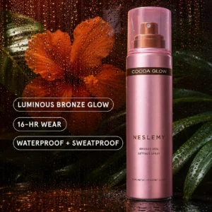 NESLEMY Bronze Veil Waterproof Setting Spray – Sun-Kissed Glow Makeup Finishing Mist