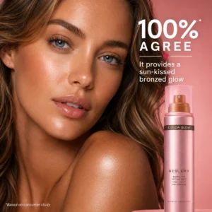NESLEMY Bronze Veil Waterproof Setting Spray – Sun-Kissed Glow Makeup Finishing Mist