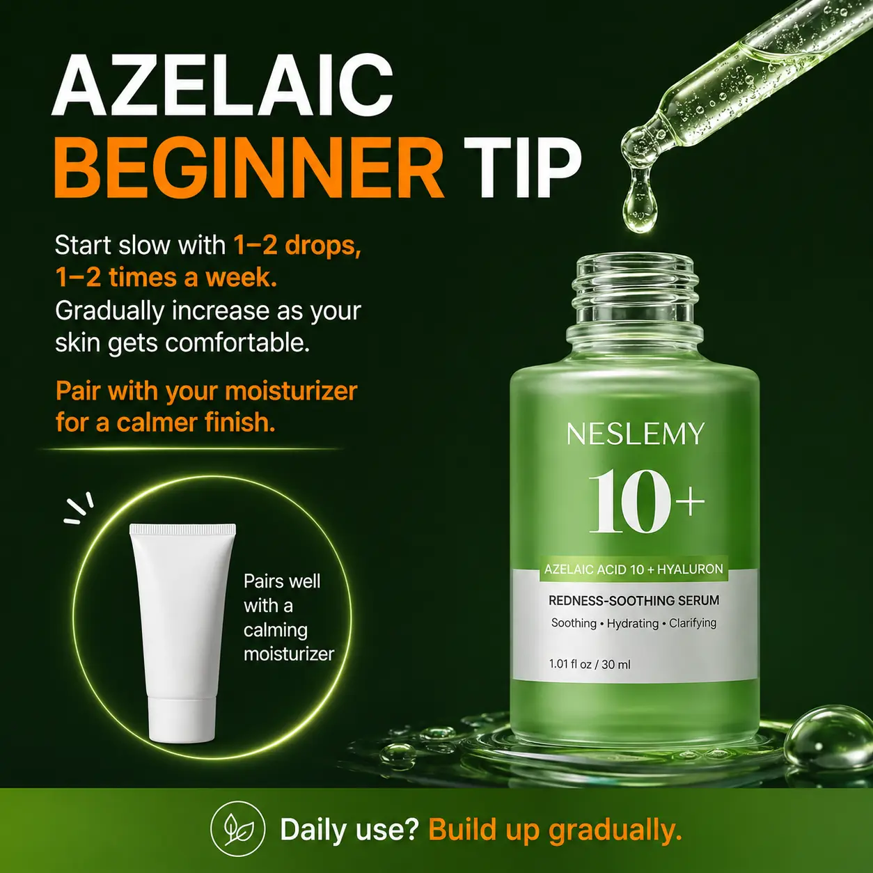 🌿 NESLEMY 10% Azelaic Acid + Hyaluron Soothing Serum ✨