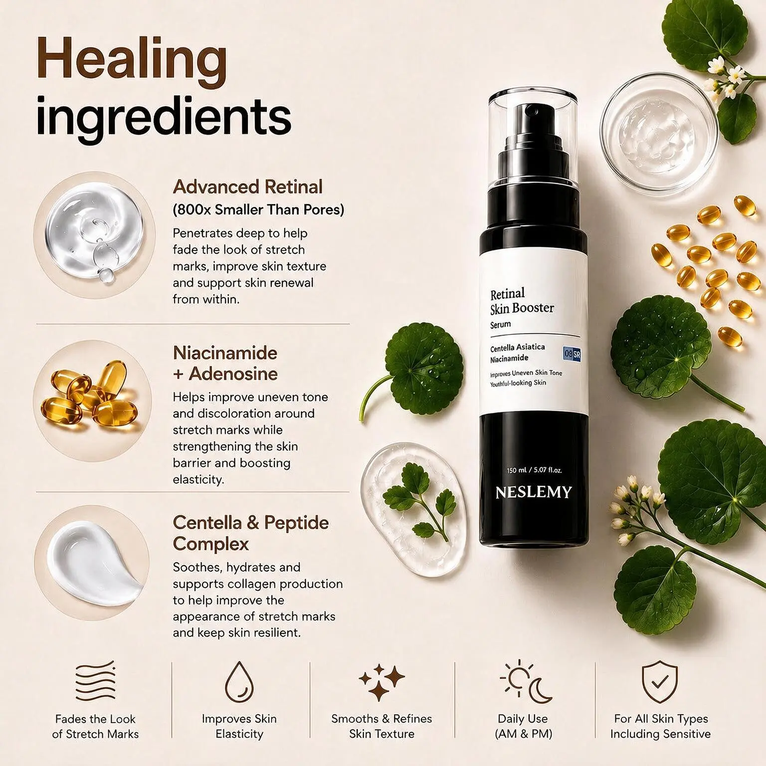💥100K+ SOLD💕NESLEMY Advanced Retinal Stretch Mark Serum