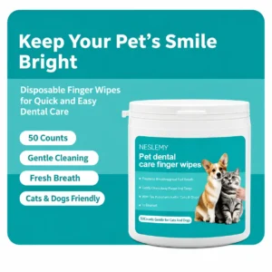 NESLEMY|Pet Dental Care Finger Wipes
