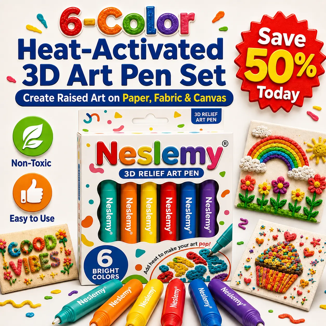 Neslemy® 3D Puff Art Pens – Draw, Heat & Watch It Rise
– Blessedkui