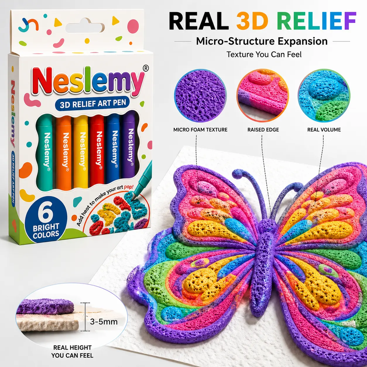 Neslemy® 3D Puff Art Pens – Draw, Heat & Watch It Rise
– Blessedkui