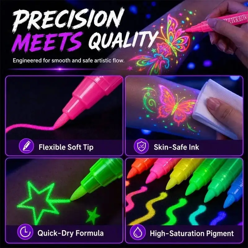 Neslemy Glow Party Tattoo Pens