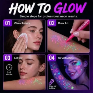 Neslemy Glow Party Tattoo Pens